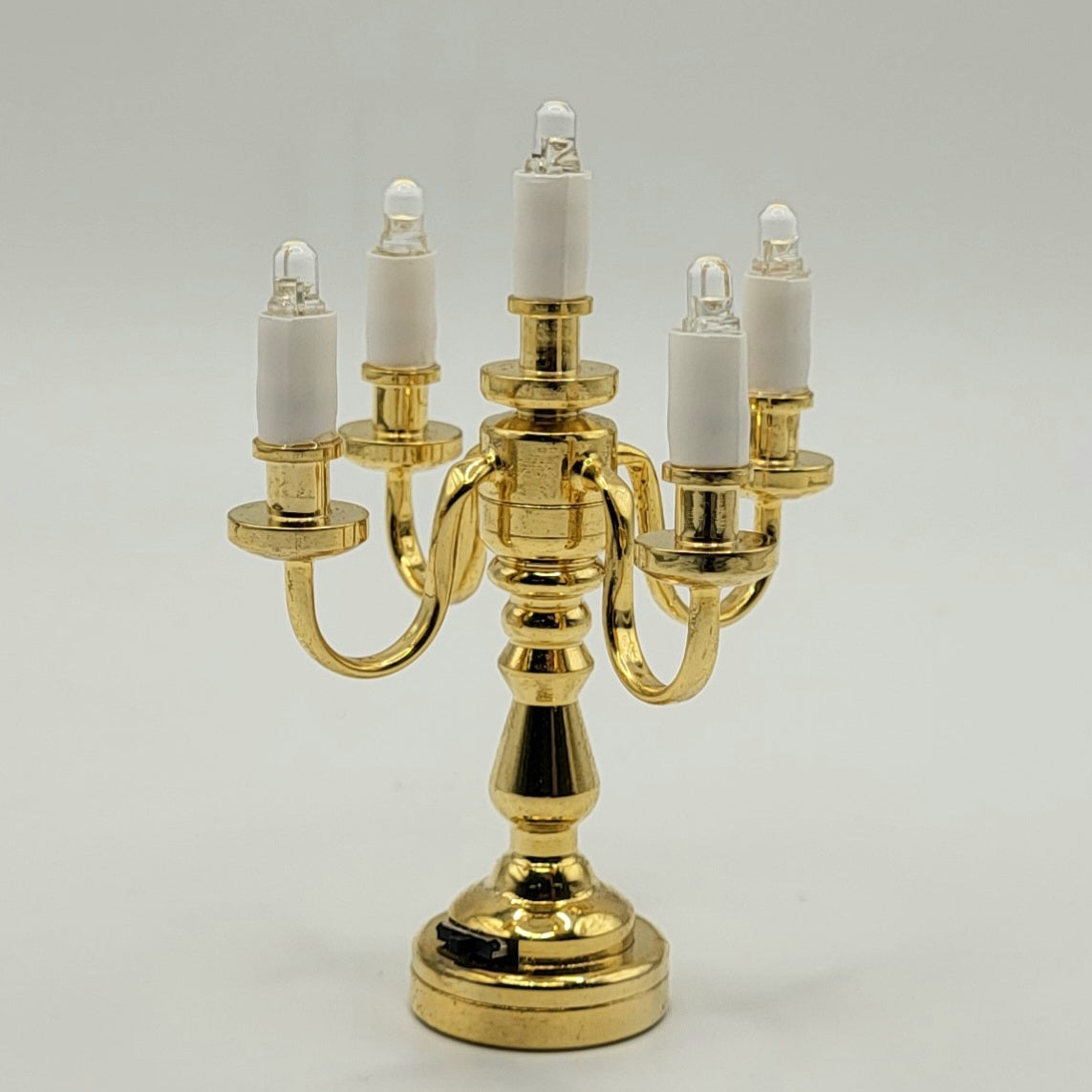 5-Arm Candelabra - 3 Volt Battery - 1/12 Scale Dollhouse Miniature