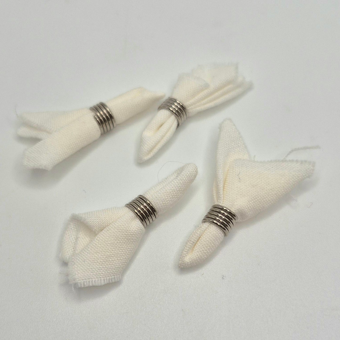 Cloth Napkins with Rings - Set of 4 - 1/12 Scale Dollhouse Miniature