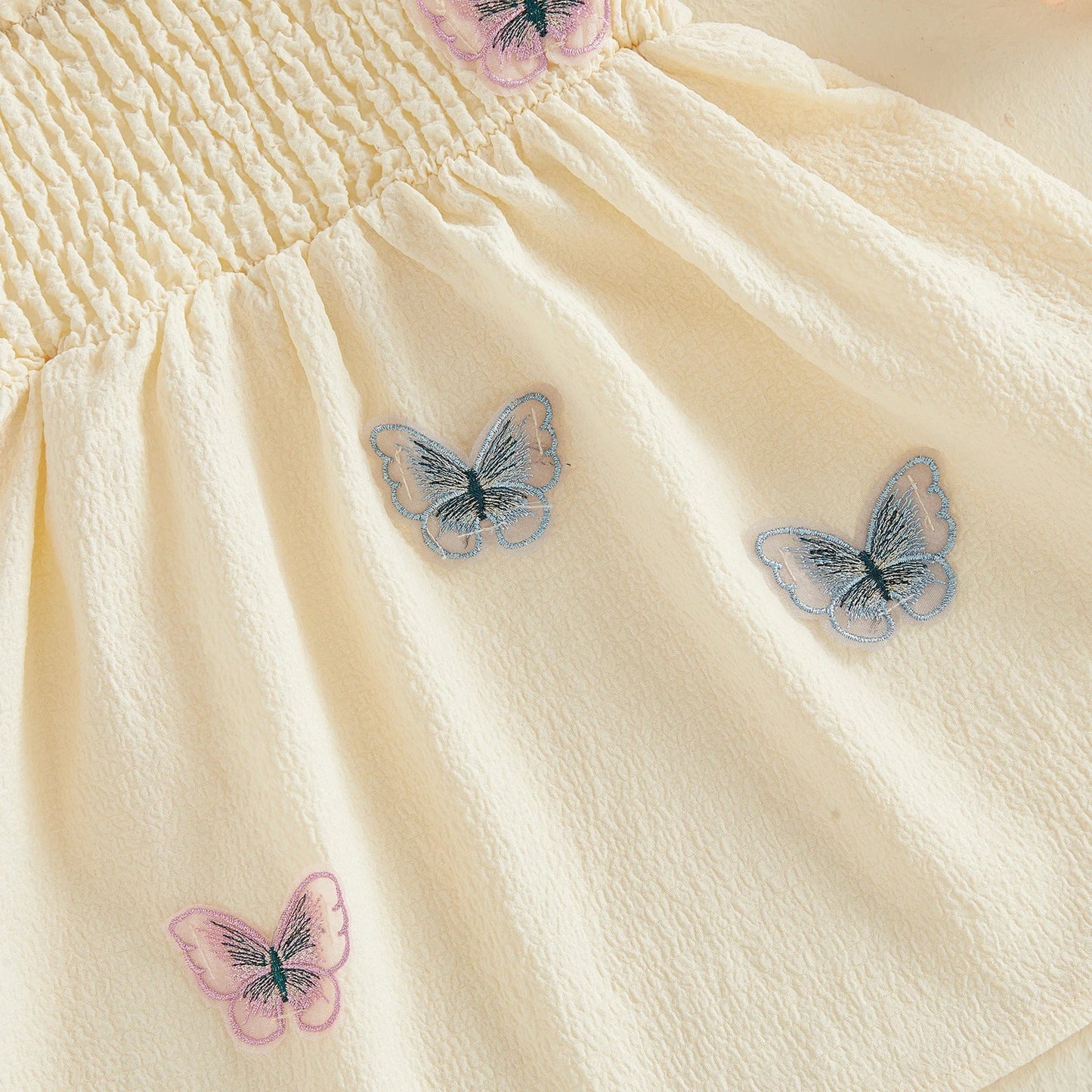 BUTTERFLIES Smocked Dress with Purse