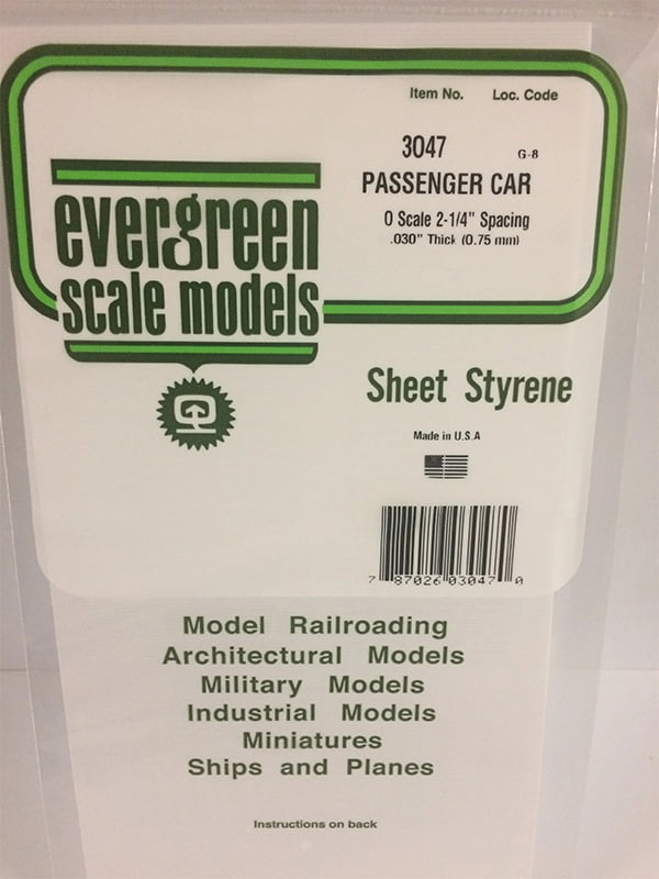 Evergreen O Scale Passenger Siding - Opaque White Polystyrene - #3047
