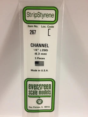 Evergreen Channel .250" - Opaque White Polystyrene - #267