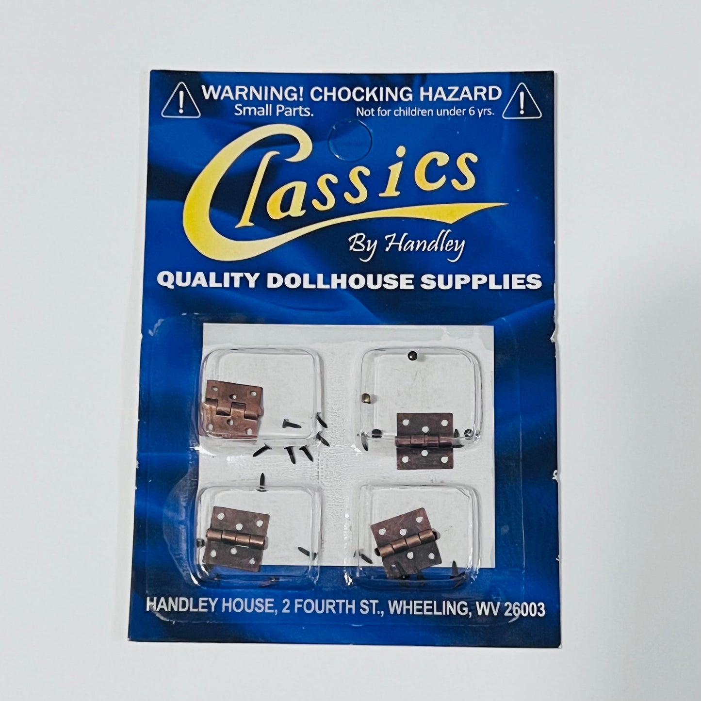 Bronze Butt Hinges - Package of 4 - 1/12 Scale Dollhouse Miniature