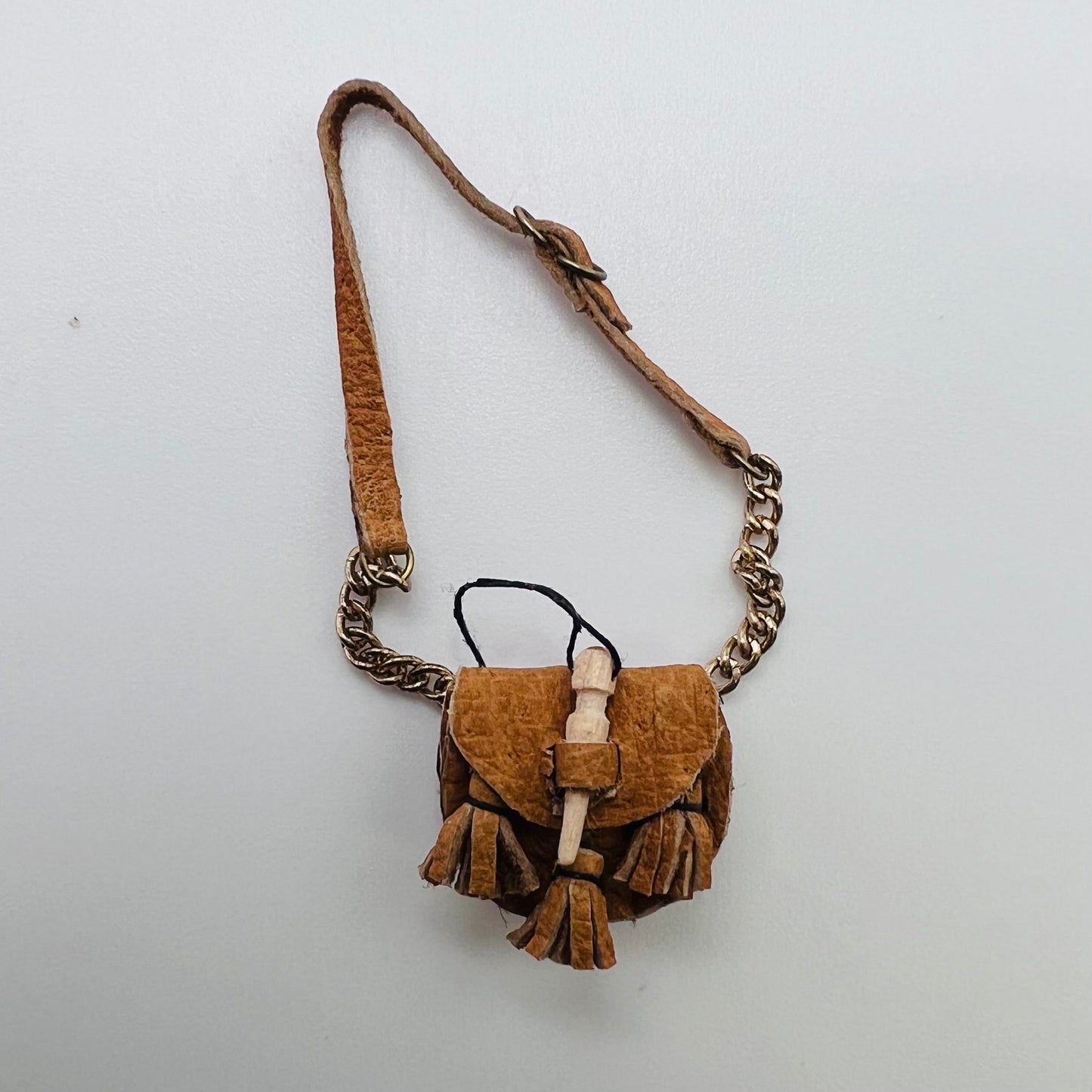 Leather Purse - 1/12 Scale Miniature for Dollhouses