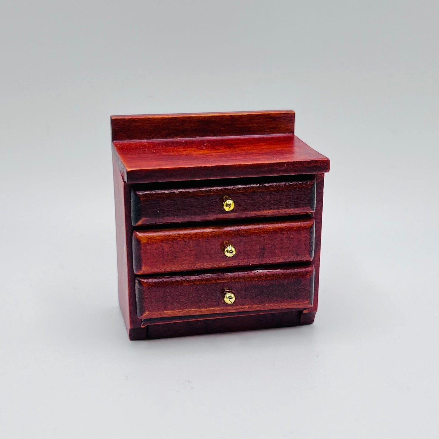 Bedside Table with 3 Drawers - 1/12 Scale Dollhouse Miniature