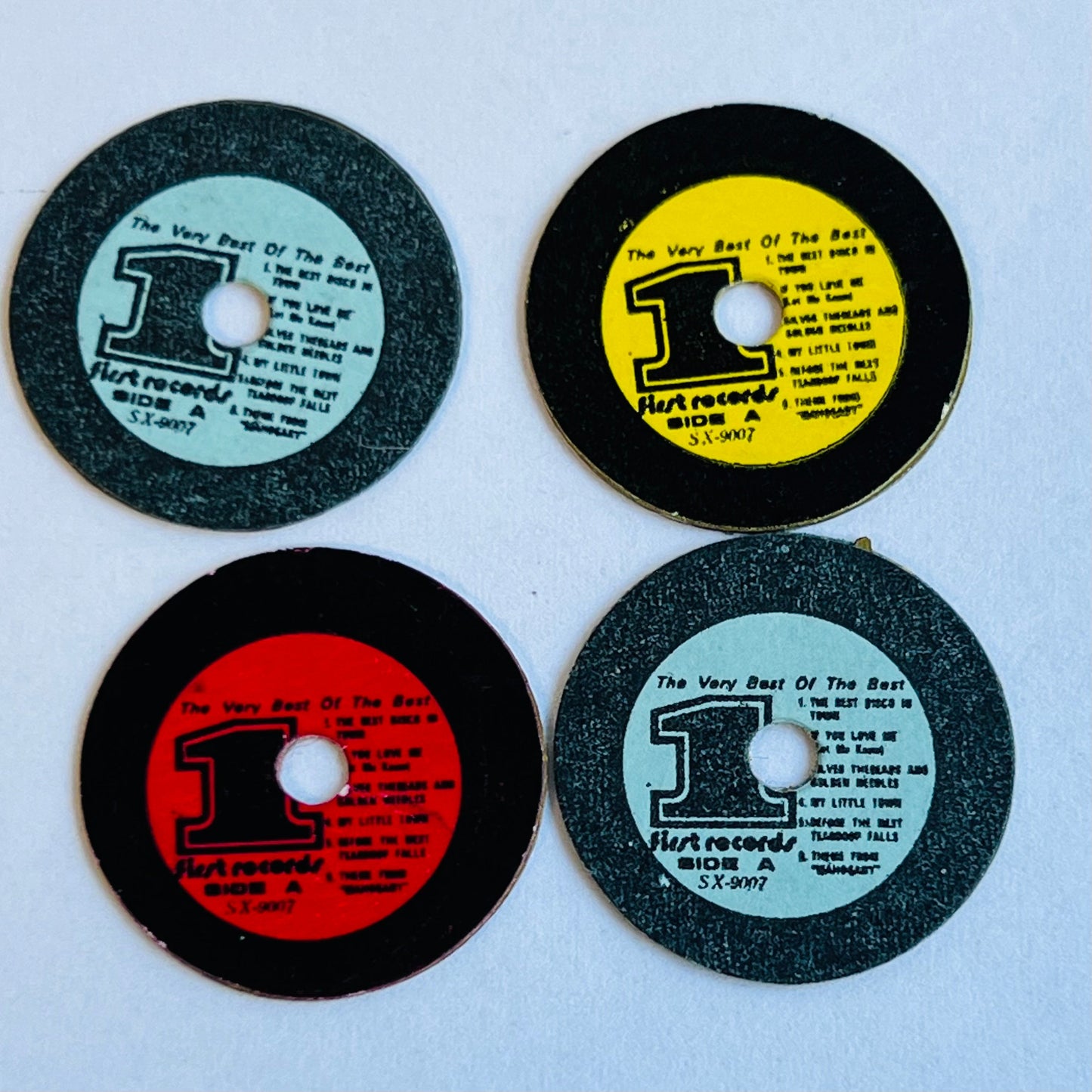 4 Mini Records - 1/12 Scale Dollhouse Miniature
