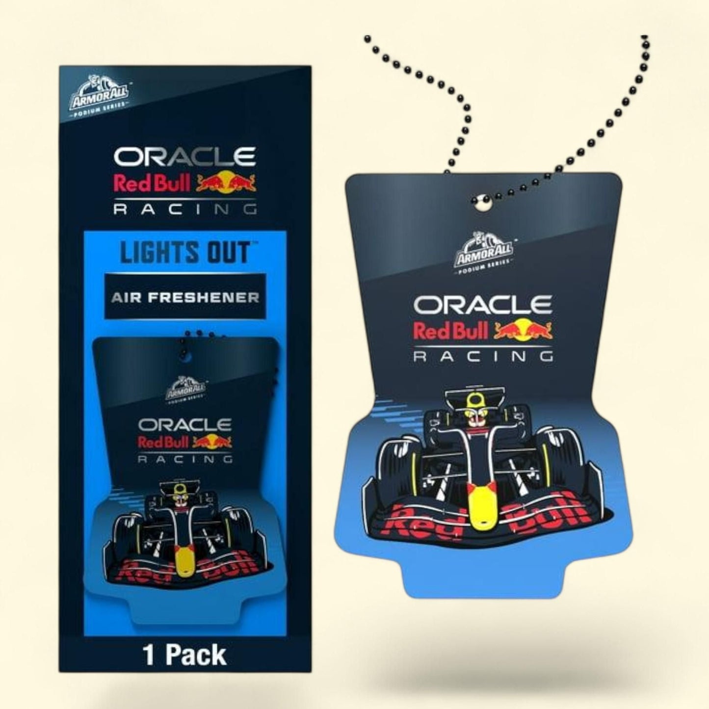 Armor All Podium Series Hanging Car Air Freshener, Logo Car, Lights Out Scent