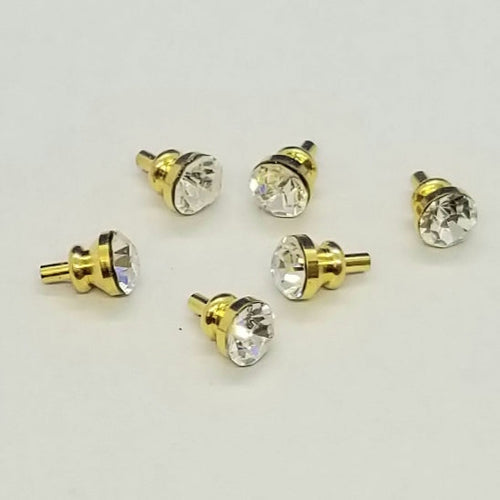 Crystal Door Knobs - Set of 6 - 1/12 Scale Dollhouse Miniature