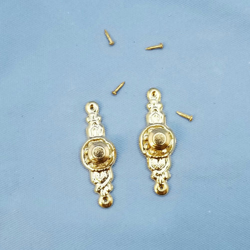 Colonial Door Knob - Pair - Brass - 1/12 Scale Dollhouse Miniature