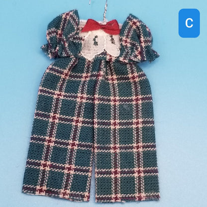 Handmade Girls' Outfits on Hangers - 1/12 Scale Dollhouse Miniature