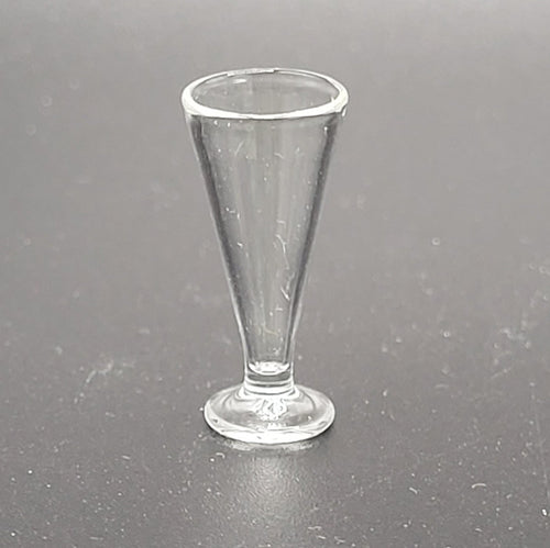 Clear Glass Parfait or Milkshake Glass - 1/12 Scale Dollhouse Miniature