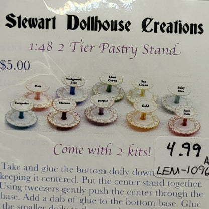 2-Tier Pastry Stand Kit - 1/48 Scale Dollhouse Miniature Kit