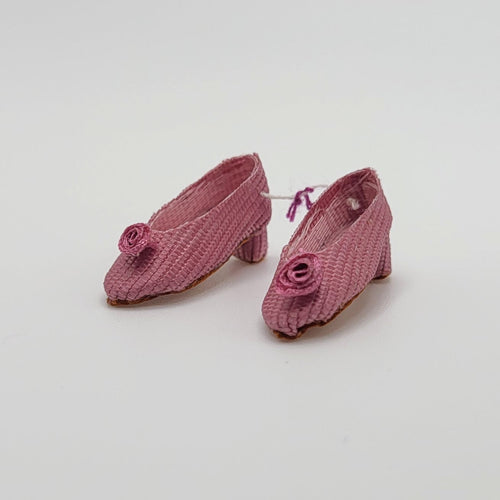 Pair of Mauve Women's Shoes - Handmade - 1/12 Scale Dollhouse Miniature
