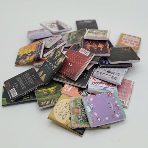 Assorted Books - Set of 10 - Random Pick - 1/12 Scale Dollhouse Miniature