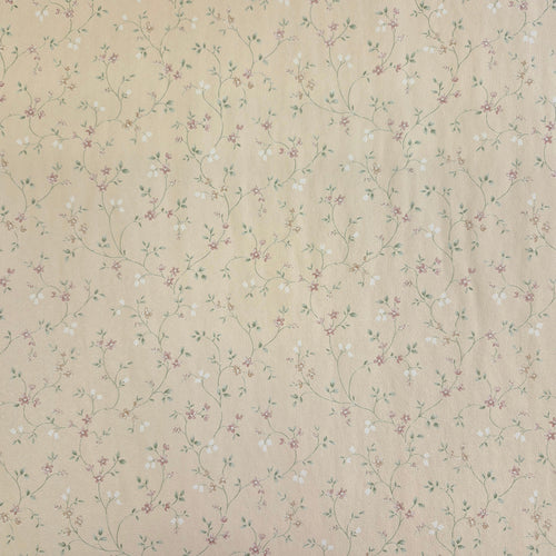 Delicate Pink Flowers on Ecru Background - Wallpaper