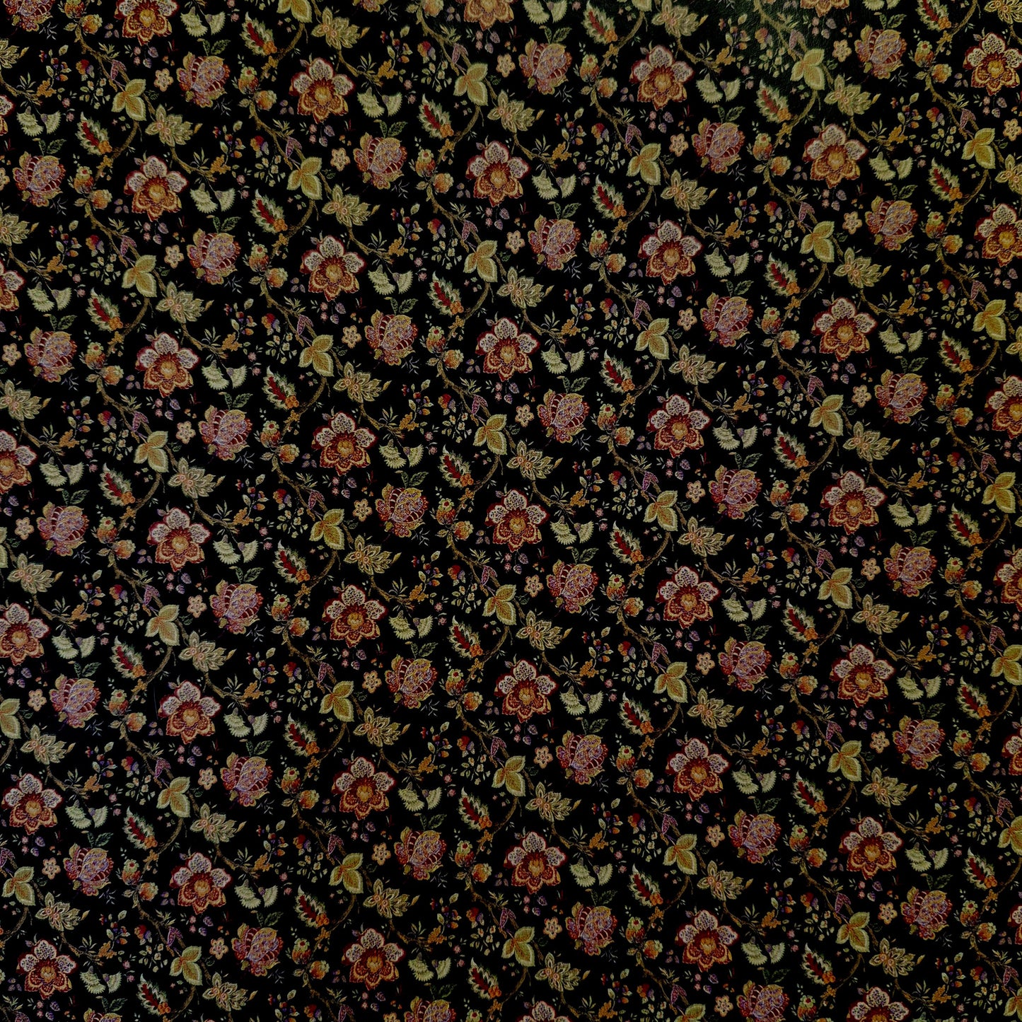 Floral on Black Background - Wallpaper