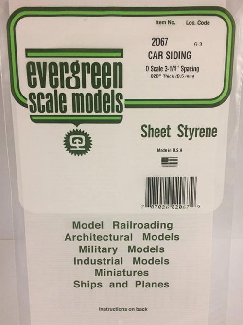 Evergreen V-Groove Siding .020", .067" Spacing - Opaque White Polystyrene - #2067