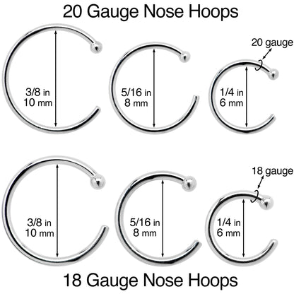 18G 3/8 14k Solid Rose Gold Nose Hoop