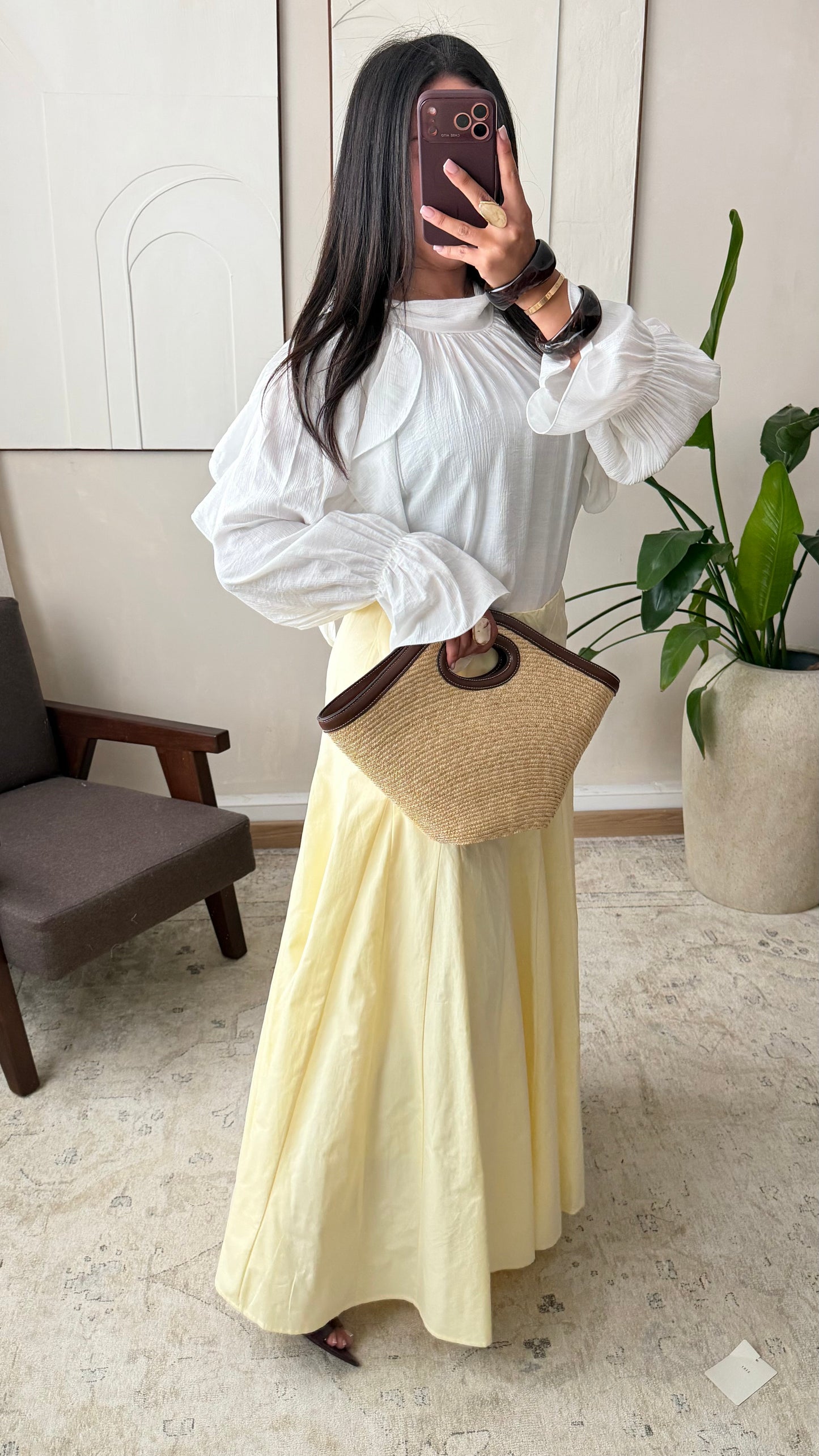 Jupe Doublee 100 Coton I Jaune
