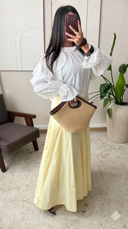 Jupe Doublee 100 Coton I Jaune