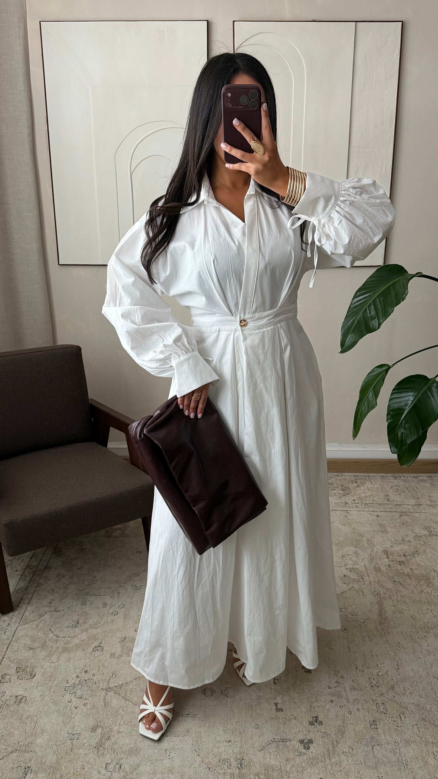 Robe Chemise En Coton I Blanc Copie
