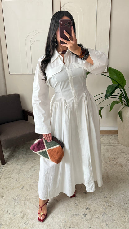 Robe Chemise Classy 100 Coton I Blanc