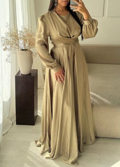 Robe Turquie Cloche A Nouer Au Dos I Kaki Mordore