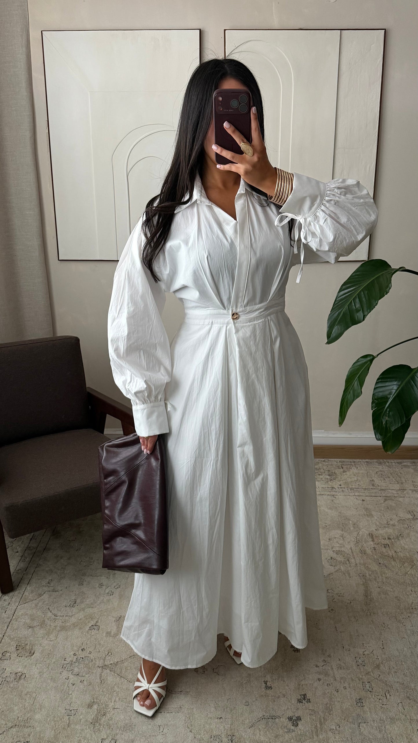 Robe Chemise En Coton I Blanc Copie