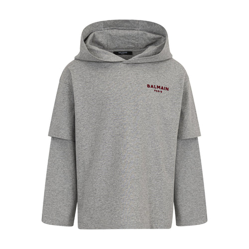 Balmain Kids Hooded Logo Top