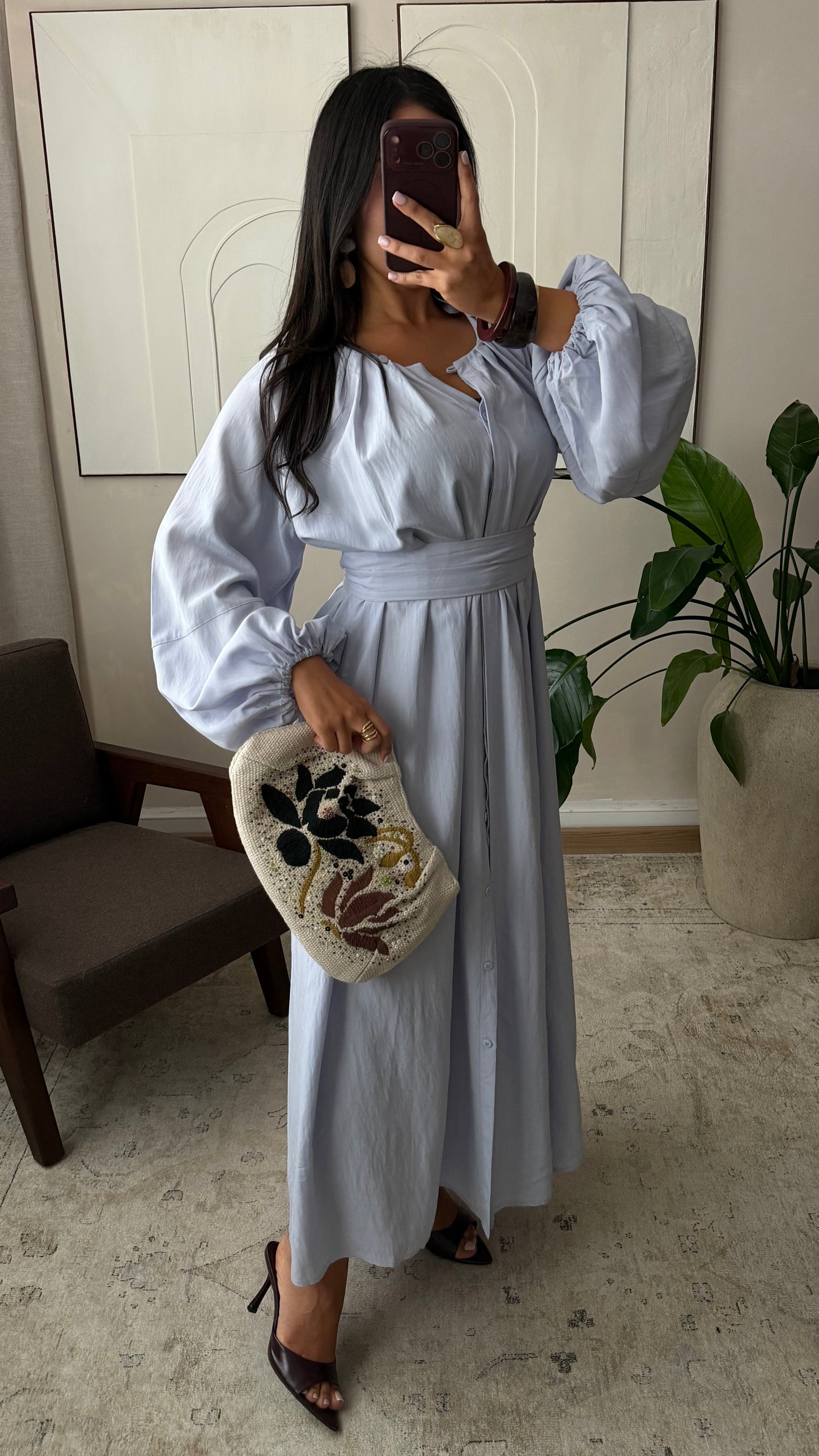 Robe Chemise Douce Et Agreable I Bleu Ciel Copie