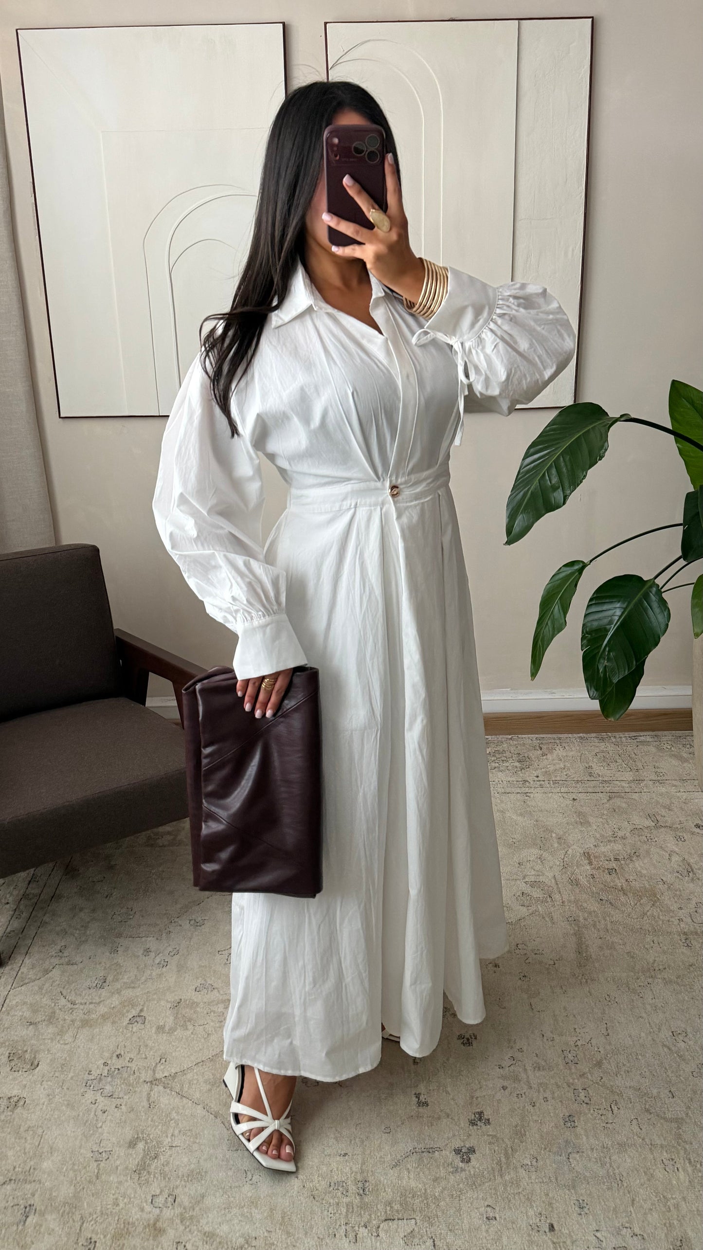 Robe Chemise En Coton I Blanc Copie