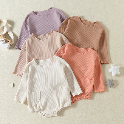 MAGGIE Waffle Knit Pocket Long-Sleeve