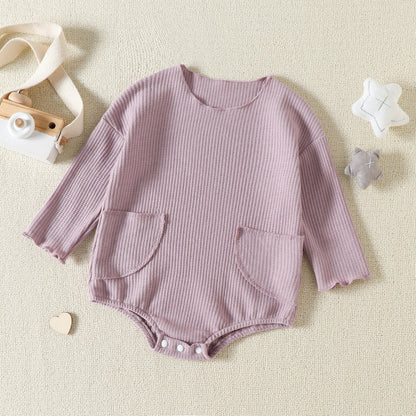 MAGGIE Waffle Knit Pocket Long-Sleeve