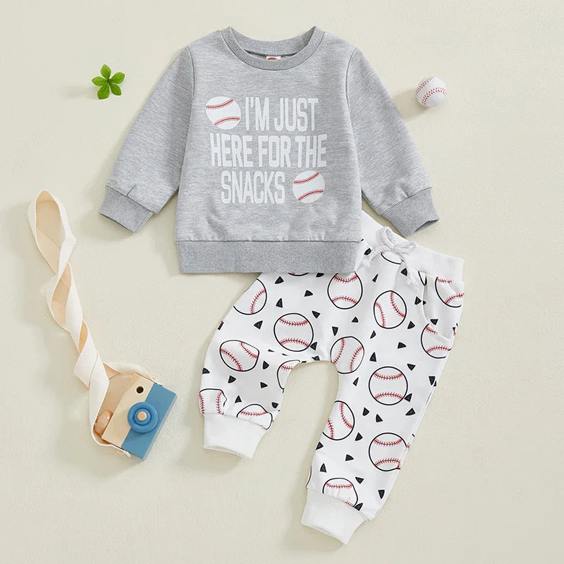 HERE FOR THE SNACKS Baseball Outfit