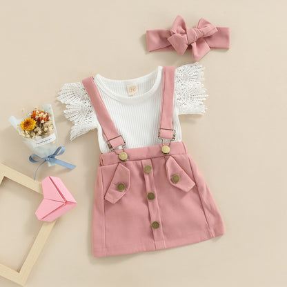 TERESA Overall Skirt Outfit with Headband