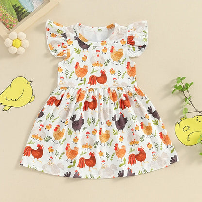 CHICKENS Ruffle Dress