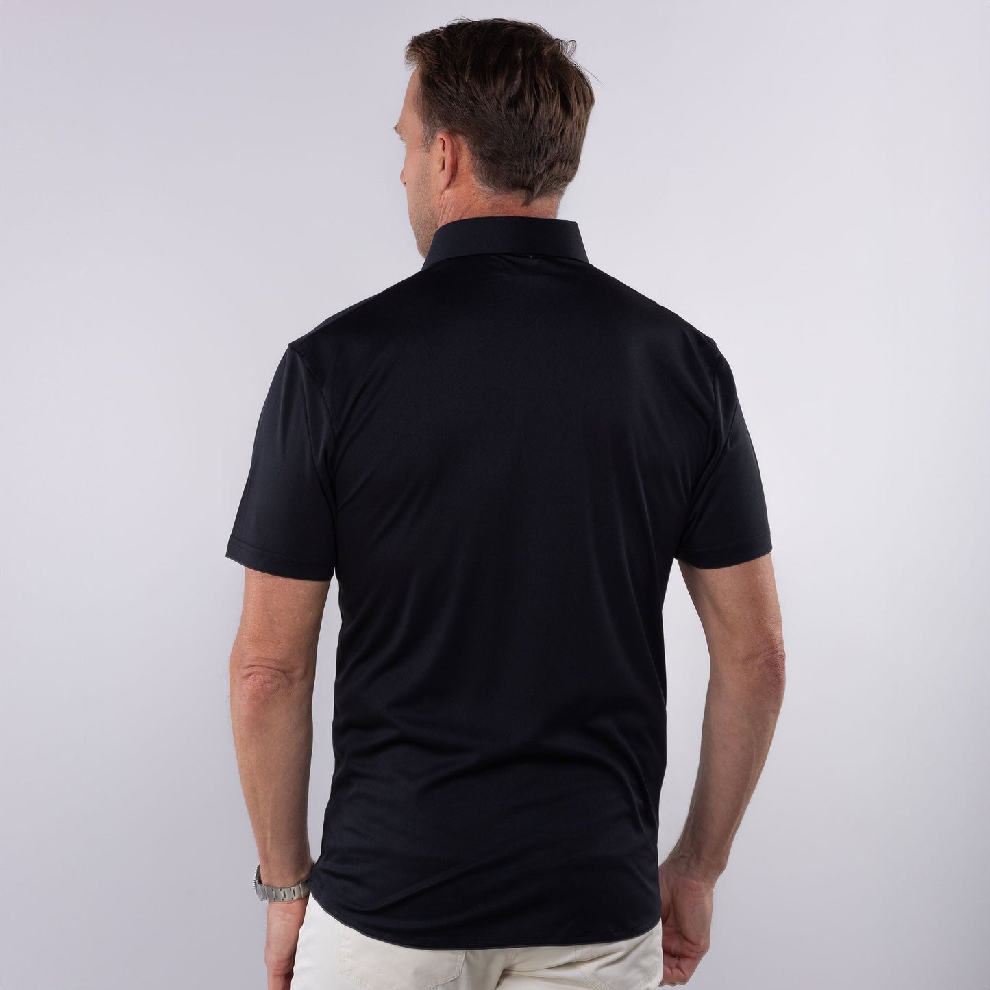 Quattro Flex Short Sleeve Button Down Black