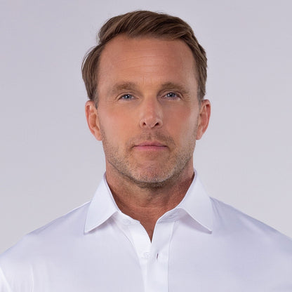 Quattro Flex Short Sleeve Button Down White