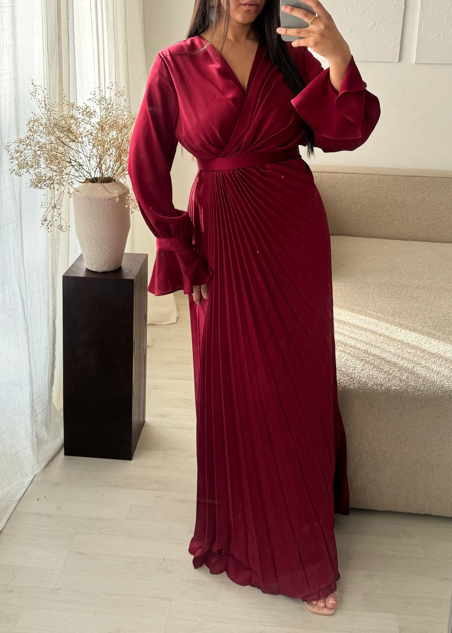 Robe Turquie Cache Coeur Plissee I Bordeaux