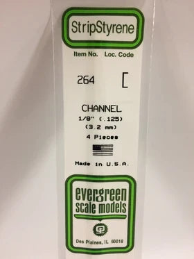 Evergreen Channel .125" - Opaque White Polystyrene - #264
