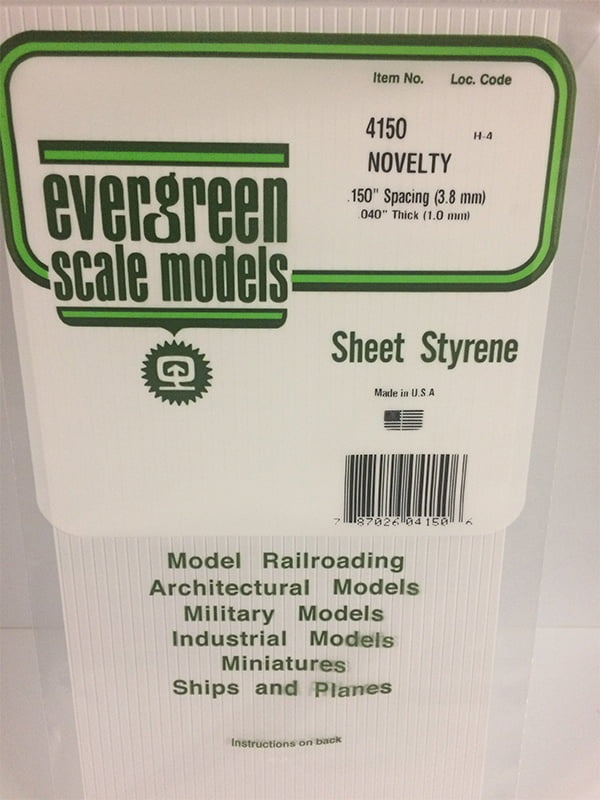 Evergreen Novelty Siding .040", .150" Spacing - Opaque White Polystyrene - #4150