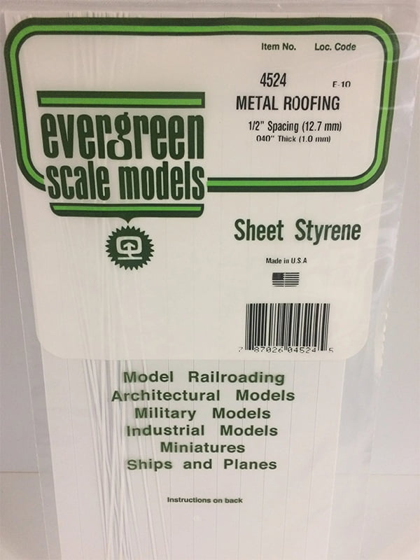 Evergreen Seam Roof - 1/2" - Opaque White Polystyrene - #4524