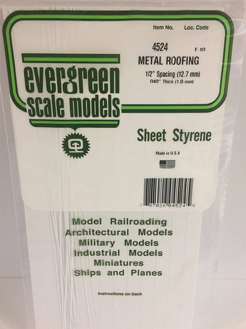 Evergreen Seam Roof - 1/2" - Opaque White Polystyrene - #4524