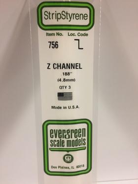 Evergreen Z Channel 4.7MM - Opaque White Polystyrene - #756