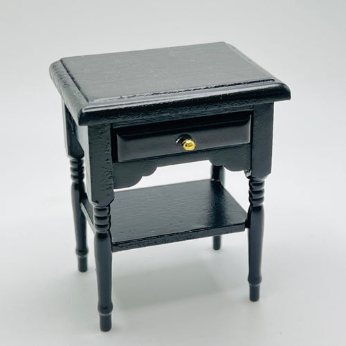 Black Side Table - 1/12 Scale Dollhouse Miniature
