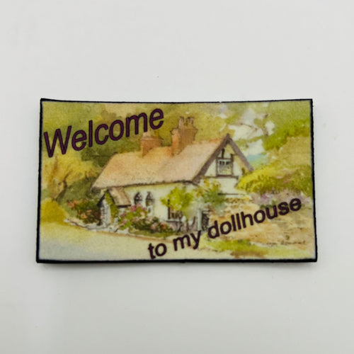 "Welcome to my Dollhouse" Welcome Mat - 1/12 Scale Miniature