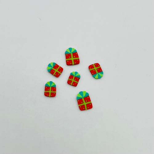 Candy - Shaped Like a Gift - 6 Pieces - Polymer Clay - 1/12 Scale Dollhouse Miniature