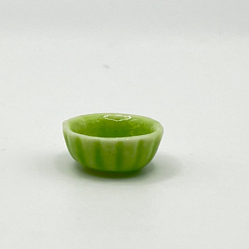 Green Ceramic Bowl - 1/12 Scale Dollhouse Miniature