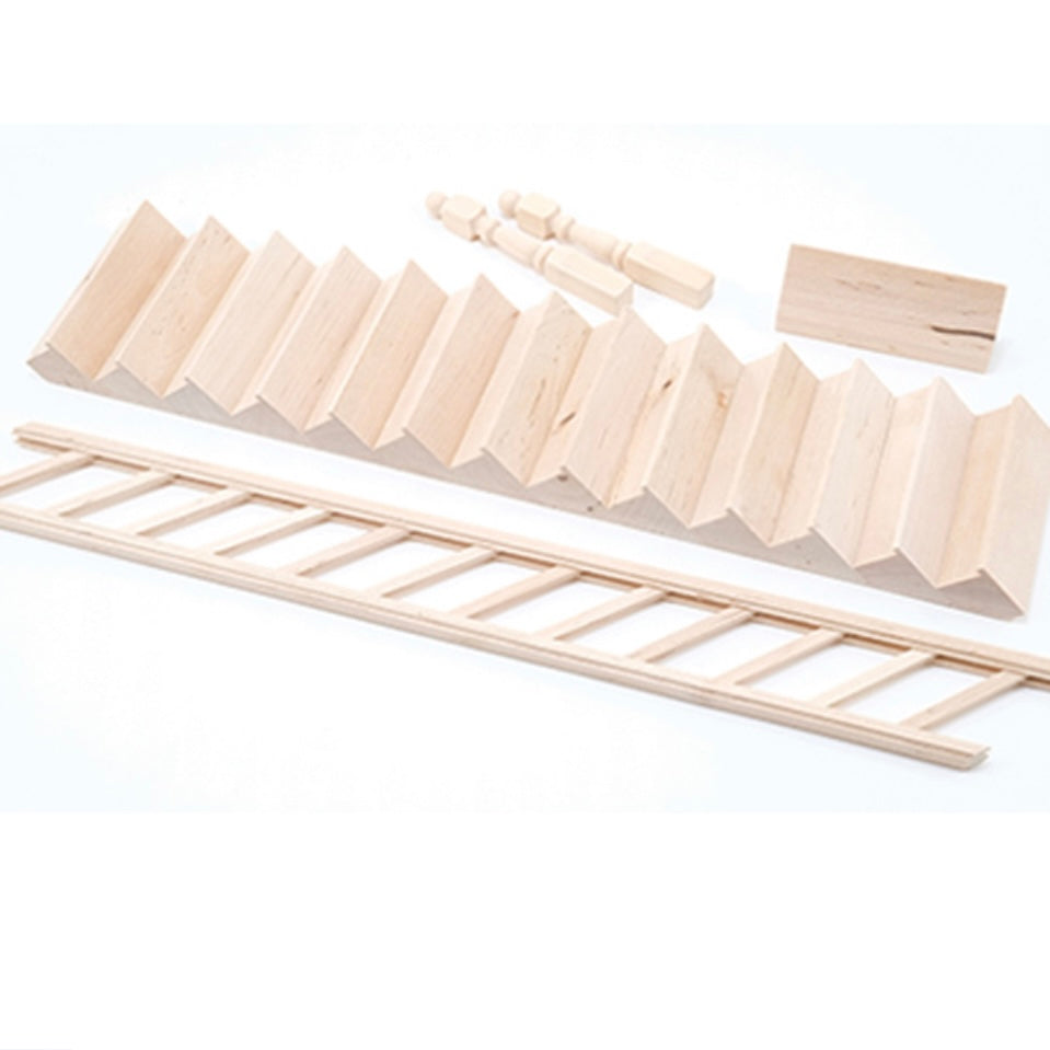 Classic Handrail Staircase Kit - 1/12 Scale Dollhouse Miniature