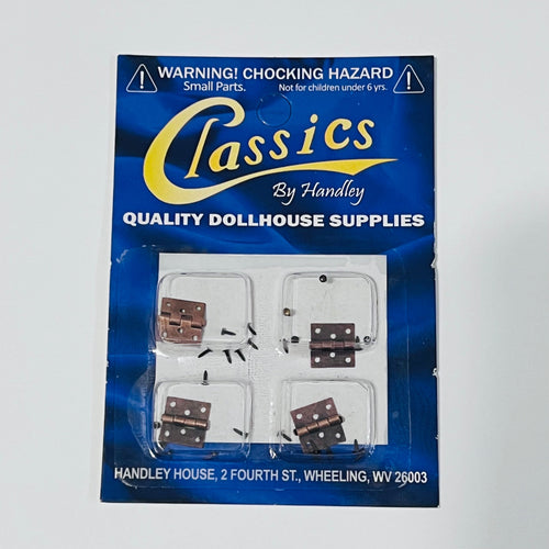 Bronze Butt Hinges - Package of 4 - 1/12 Scale Dollhouse Miniature