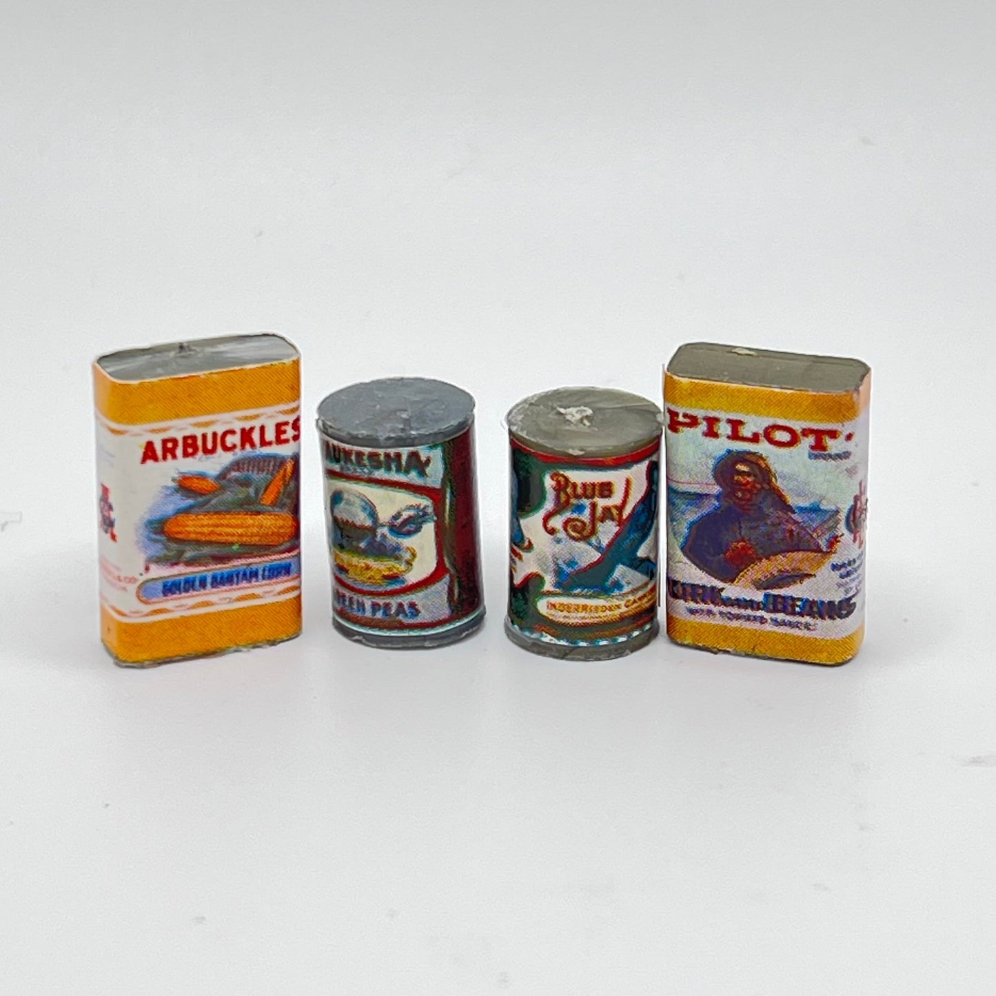 Pack of Vintage Can Food - 1/12 Scale Dollhouse Miniature Food Item
